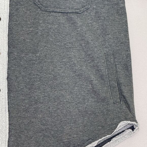 POL French Terry Shacket Women Large Gray Oversized Button‎ Front Jacket - Picture 3 of 8